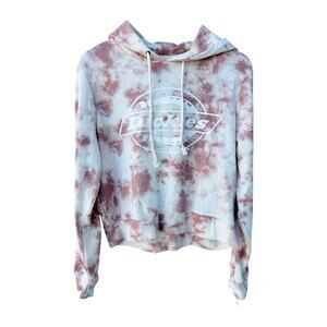 Dickies Tie Dye Hoodie Juniors L White Pink Logo Sweatshirt